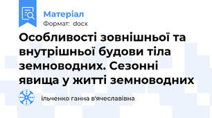 Особливості зовнішньої та внутрішньої будови тіла земноводних. Сезонні явища у житті земноводних