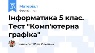 Інформатика 5 клас. Тест "Комп'ютерна графіка"