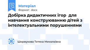 Добірка дидактичних ігор  для навчання конструюванню дітей з інтелектуальними порушеннями