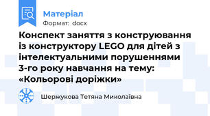 Конспект заняття з конструювання із конструктору LEGO для дітей з інтелектуальними порушеннями 3-го року навчання на тему: «Кольорові доріжки»