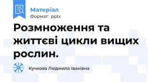 Розмноження та життєві цикли вищих рослин.