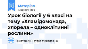 Урок біології у 6 класі на тему «Хламідомонада, хлорела – одноклітинні рослини»