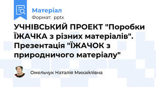 УЧНІВСЬКИЙ ПРОЕКТ "Поробки ЇЖАЧКА з різних матеріалів". Презентація "ЇЖАЧОК з природничого матеріалу"