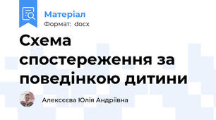 Схема спостереження за поведінкою дитини