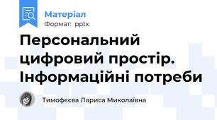 Персональний цифровий простір. Інформаційні потреби