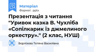 Презентація з читання "Уривок казка В. Чухліба «Сопілкарик із джмелиного оркестру»." (2 клас, НУШ)