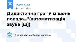 Дидактична гра "У мішень попала..."(автоматизація звука [ш])