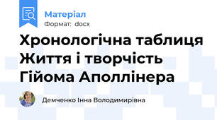 Хронологічна таблиця Життя і творчість Гійома Аполлінера