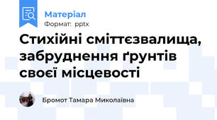 Стихійні сміттєзвалища, забруднення ґрунтів своєї місцевості