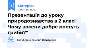 Презентація до уроку природознавства в 2 класі Чому восени добре ростуть гриби?"