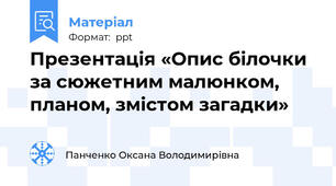 Презентація «Опис білочки за сюжетним малюнком, планом, змістом загадки»