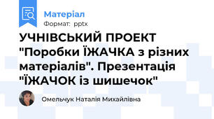 УЧНІВСЬКИЙ ПРОЕКТ "Поробки ЇЖАЧКА з різних матеріалів". Презентація "ЇЖАЧОК із шишечок"