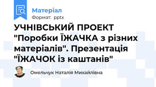 УЧНІВСЬКИЙ ПРОЕКТ "Поробки ЇЖАЧКА з різних матеріалів". Презентація "ЇЖАЧОК із каштанів"