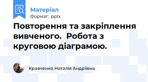 Повторення та закріплення вивченого.  Робота з круговою діаграмою.