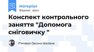 Конспект контрольного заняття "Допомога сніговичку "