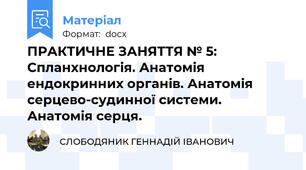 ПРАКТИЧНЕ ЗАНЯТТЯ № 5: Спланхнологія. Анатомія ендокринних органів. Анатомія серцево-судинної системи. Анатомія серця.