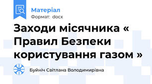 Заходи місячника « Правил Безпеки користування газом »