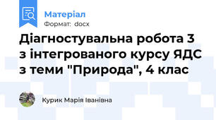 Діагностувальна робота 3 з інтегрованого курсу ЯДС з теми "Природа", 4 клас