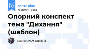 Опорний конспект тема "Дихання" (шаблон)