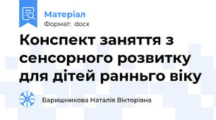 Конспект заняття з сенсорного розвитку для дітей ранньго віку