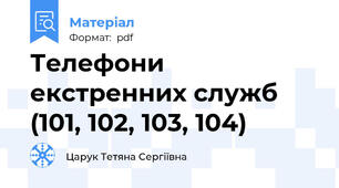 Телефони екстренних служб (101, 102, 103, 104)
