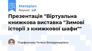 Презентація "Віртуальна книжкова виставка "Зимові історії з книжкової шафи""