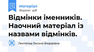 Відмінки іменників. Наочний матеріал із назвами відмінків.