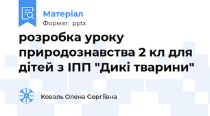 розробка уроку природознавства 2 кл для дітей з ІПП "Дикі тварини"