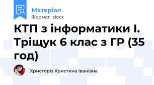 КТП з інформатики І. Тріщук 6 клас з ГР (35 год)