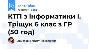 КТП з інформатики І. Тріщук 6 клас з ГР (50 год)