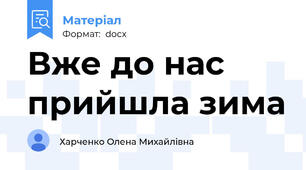 Вже до нас прийшла зима