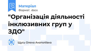 "Організація діяльності інклюзивних груп у ЗДО"