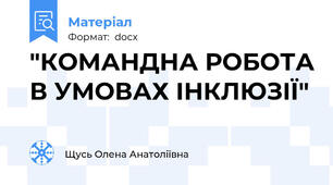 "КОМАНДНА РОБОТА В УМОВАХ ІНКЛЮЗІЇ"