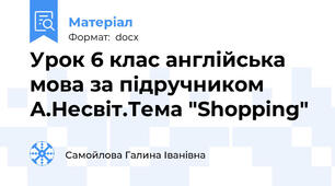 Урок 6 клас англійська мова за підручником А.Несвіт.Тема "Shopping"