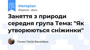 Заняття з природи середня група Тема: "Як утворюються сніжинки"
