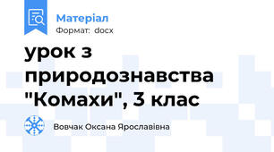 урок з природознавства "Комахи", 3 клас