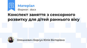 Конспект заняття з сенсорного розвитку для дітей раннього віку