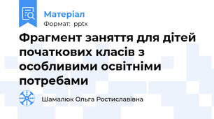 Фрагмент заняття для дітей початкових класів з особливими освітніми потребами