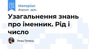 Узагальнення знань про іменник. Рід і число