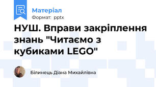НУШ. Вправи закріплення знань "Читаємо з кубиками LEGO"