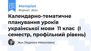 Календарно-тематичне планування уроків украінської мови  11 клас  (І семестр, профільний рівень)