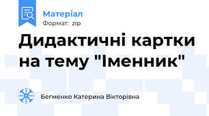 Дидактичні картки на тему "Іменник"