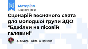 Сценарій весняного свята для молодшої групи ЗДО "Бджілки на лісовій галявині"