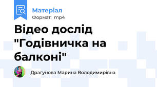 Відео дослід "Годівничка на балконі"