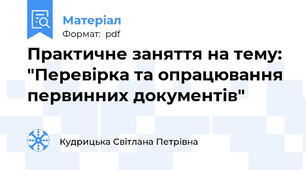 Практичне заняття на тему: "Перевірка та опрацювання первинних документів"