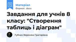 Завдання для учнів 8 класу: "Створення таблиць і діаграм"