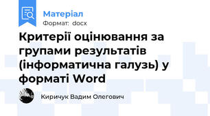 Критерії оцінювання за групами результатів (інформатична галузь) у форматі Word
