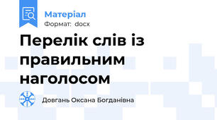 Перелік слів із правильним наголосом