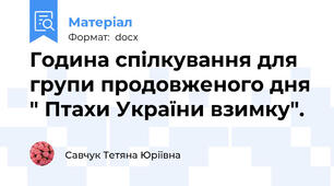Година спілкування для групи продовженого дня " Птахи України взимку".