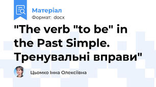 "The verb "to be" in the Past Simple. Тренувальні вправи"